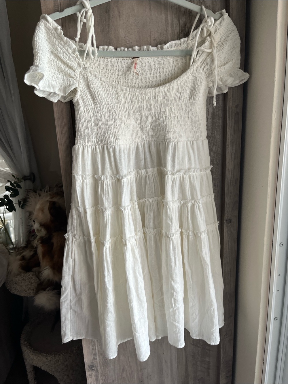 Free People Happy With You mini dress in creamy white